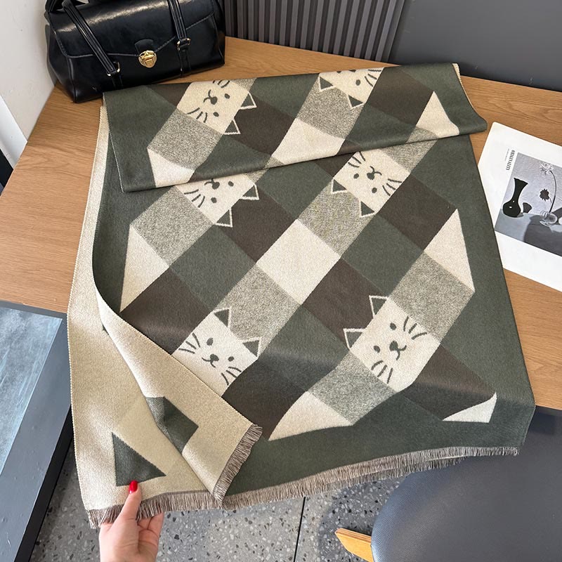 Écharpe couverture carrée géométrique