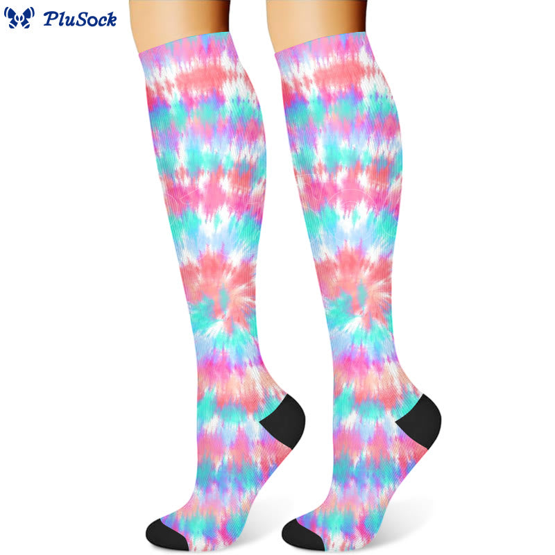 Chaussettes de compression tendance tie-dye (3 paires)