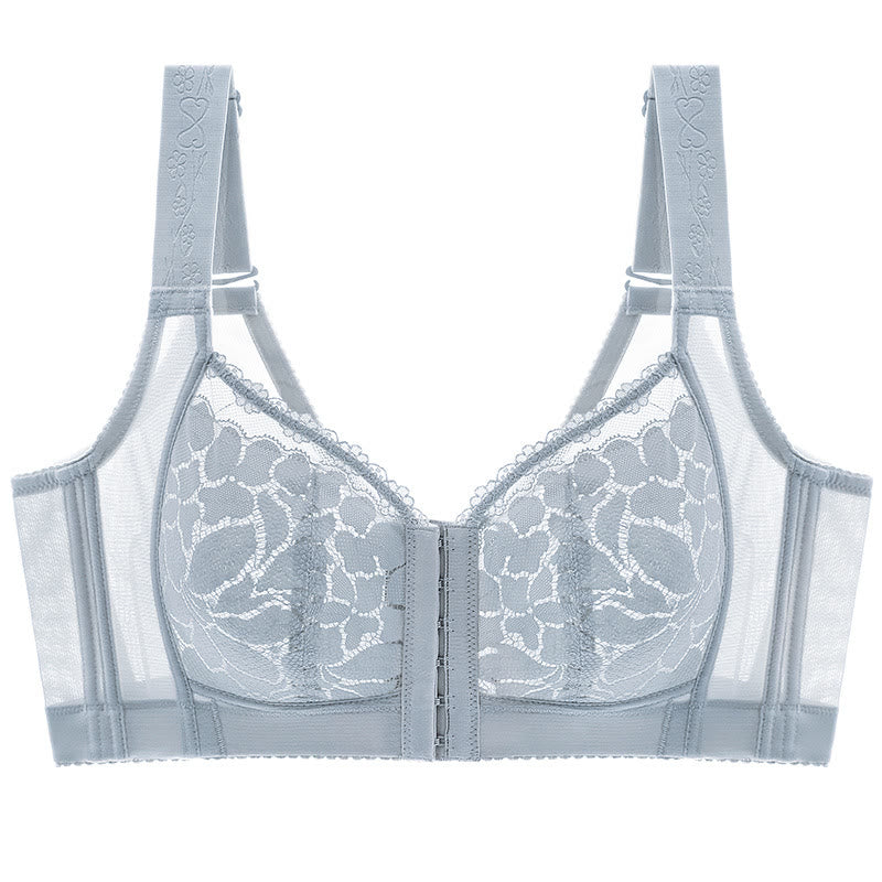 Soutien-gorge sans armatures à fermeture frontale grande taille