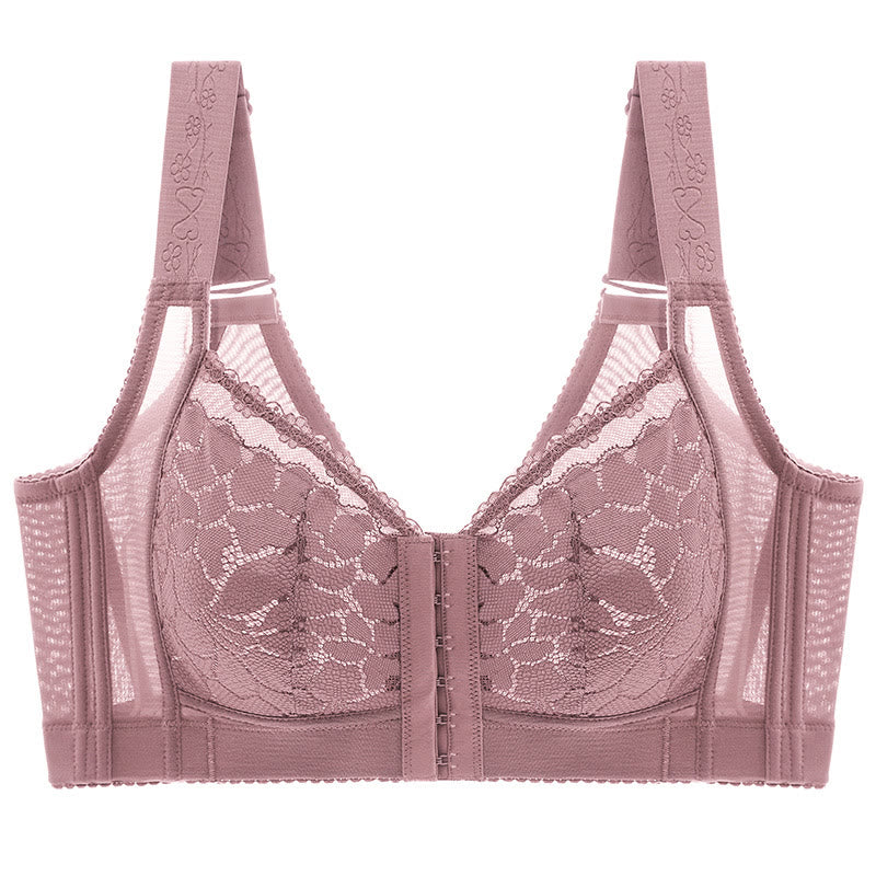 Soutien-gorge sans armatures à fermeture frontale grande taille