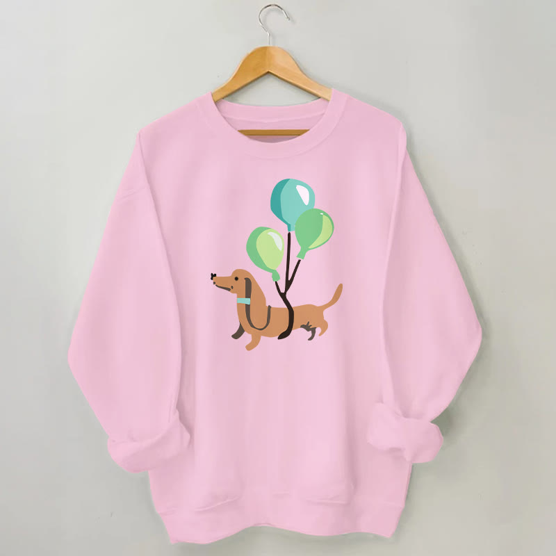Sweat-shirt teckel ballon grande taille - Rose - 3XL - image 4
