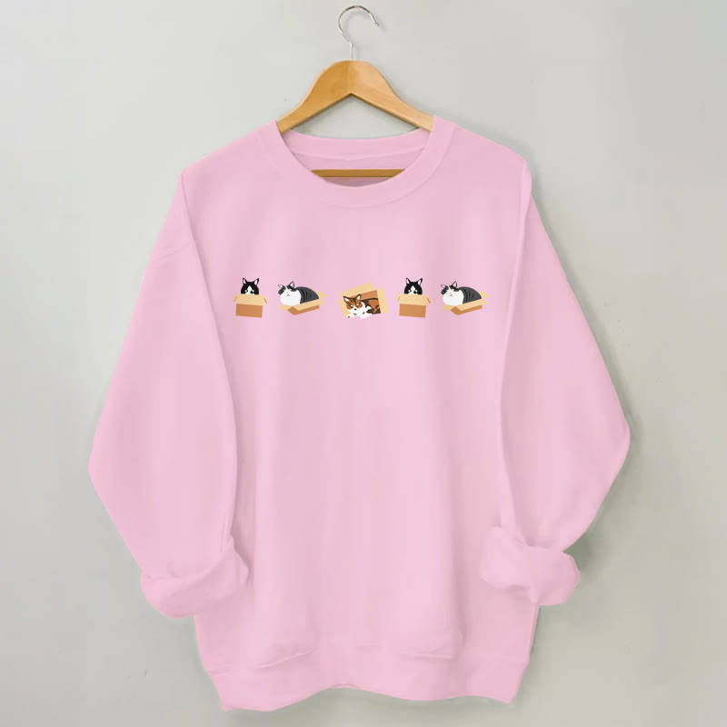 Sweat-shirt Box Cat grande taille - Rose - 3XL - image 4