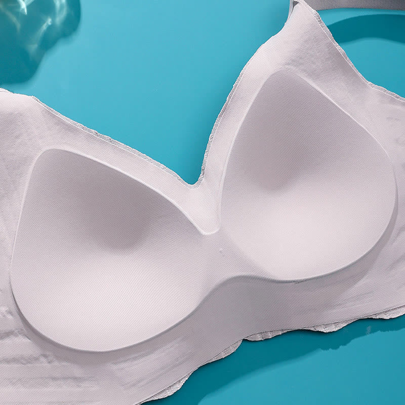 Soutien-gorge de sport sans armatures à bords ondulés fins grande taille