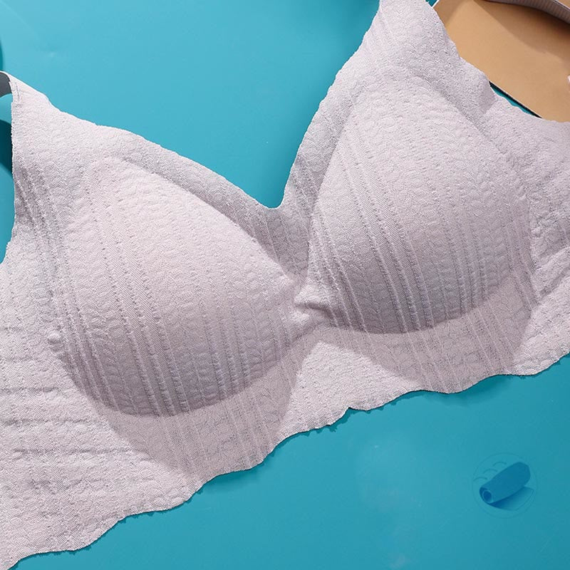 Soutien-gorge de sport sans armatures à bords ondulés fins grande taille