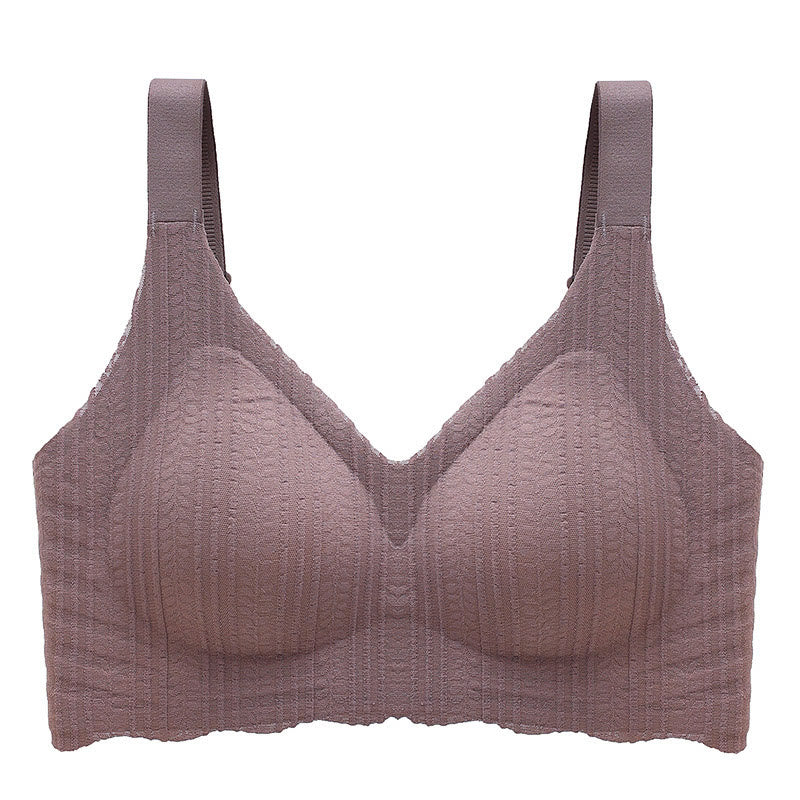 Soutien-gorge de sport sans armatures à bords ondulés fins grande taille