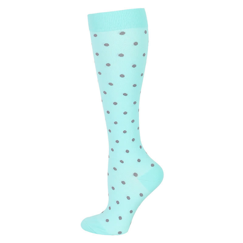Chaussettes de compression à fleurs bleu-vert (6 paires) - Pois - S/M - image 4