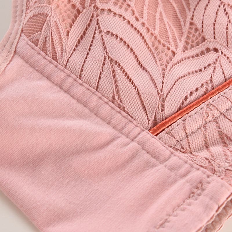 Soutien-gorge push-up sans armatures grande taille avec fermeture éclair sur le devant