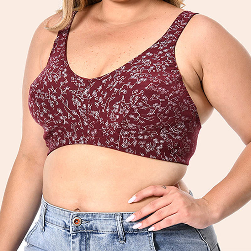 Soutien-gorge sans armatures à imprimé floral grande taille - image 7