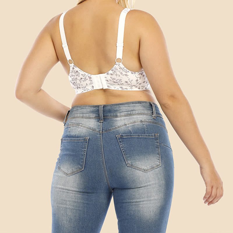 Soutien-gorge sans armatures à imprimé floral grande taille - image 4