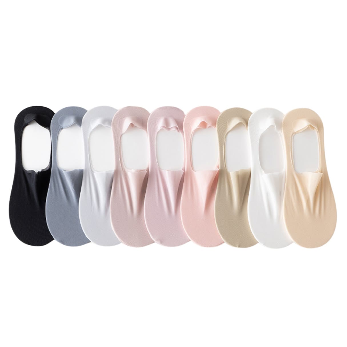 Chaussettes invisibles en soie glacée grande taille (5 paires)