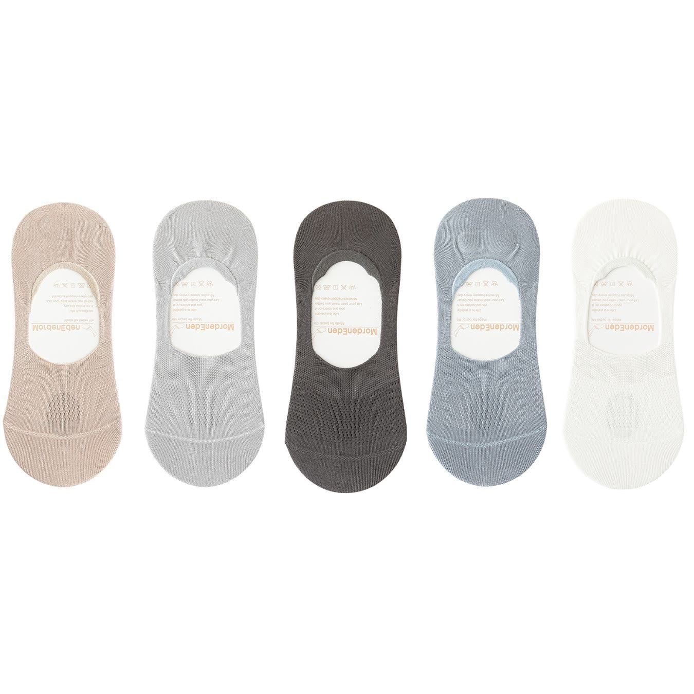 Chaussettes invisibles respirantes en maille grande taille (5 paires)
