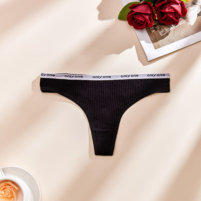 String sexy en coton uni grande taille (lot de 3)