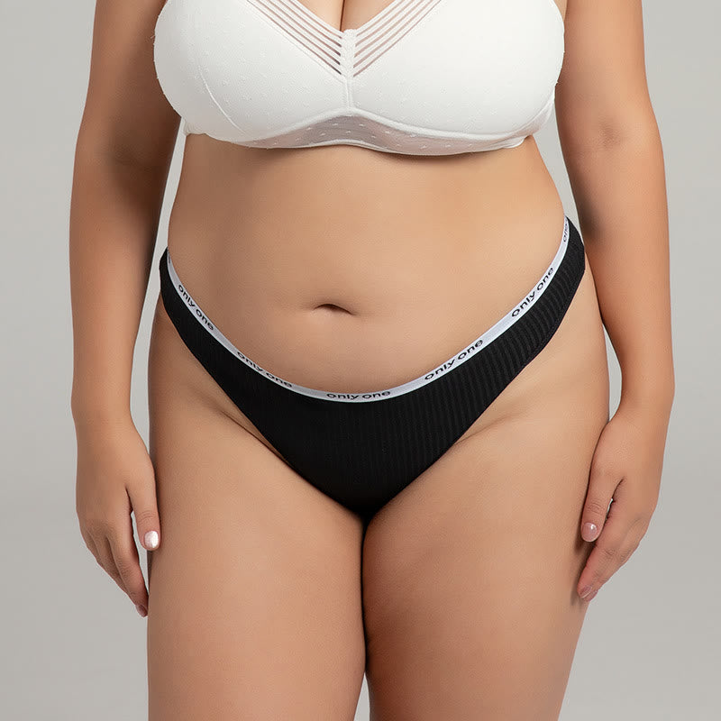 String sexy en coton uni grande taille (lot de 3)