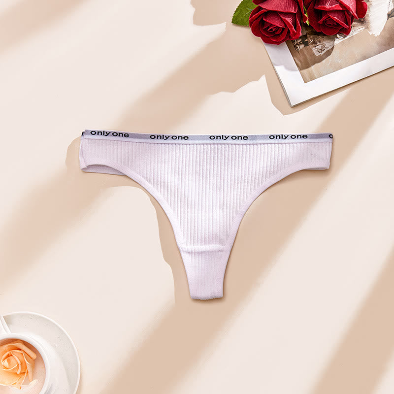 String sexy en coton uni grande taille (lot de 3)