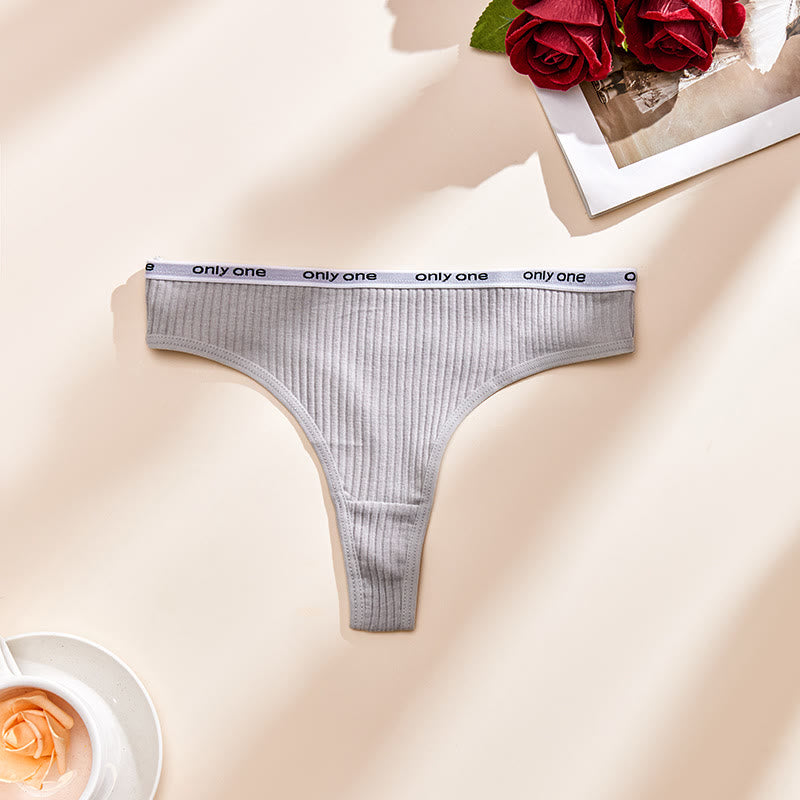 String sexy en coton uni grande taille (lot de 3)