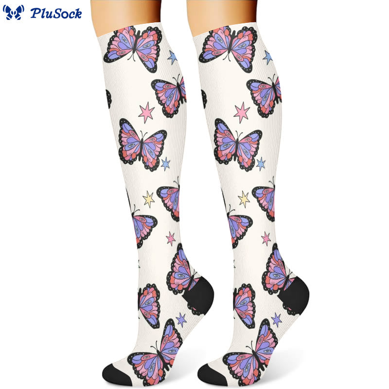 Chaussettes de compression papillon (3 paires) - Beige (1 paire) - S/M - image 4