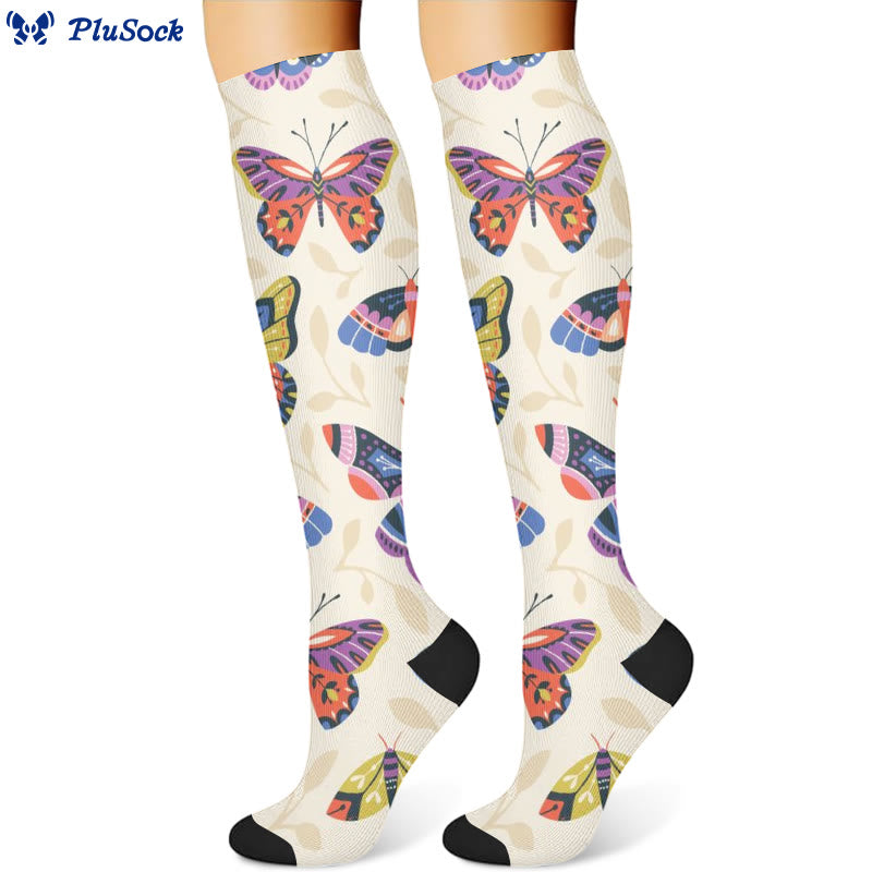 Chaussettes de compression papillon (3 paires) - Abricot (1 paire) - S/M - image 2