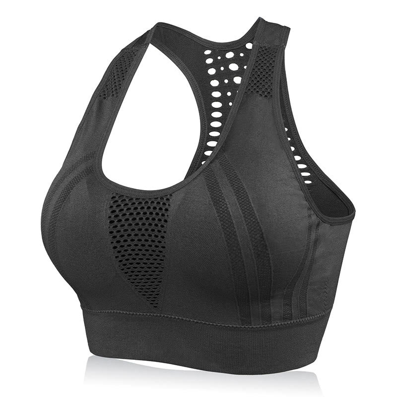 Soutien-gorge de sport transparent sans armatures grande taille à dos creux