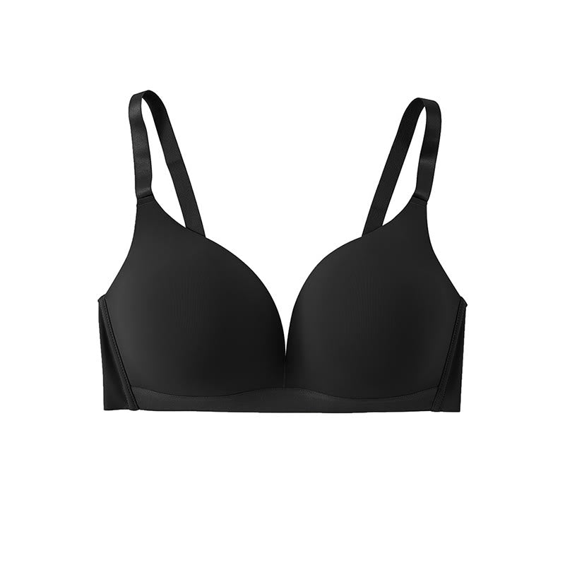 Soutien-gorge push-up sans armatures de couleur unie grande taille