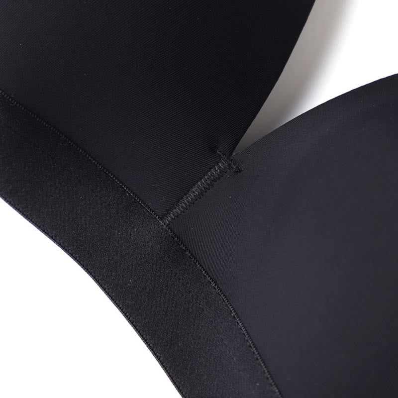 Soutien-gorge push-up sans armatures de couleur unie grande taille