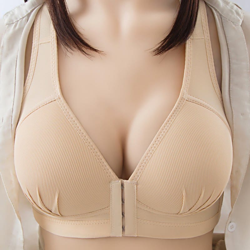 Soutien-gorge push-up sans armatures avec boucle sur le devant et bonnets complets