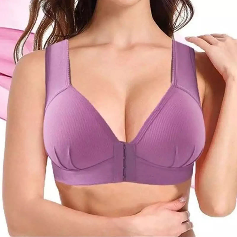 Soutien-gorge push-up sans armatures avec boucle sur le devant et bonnets complets