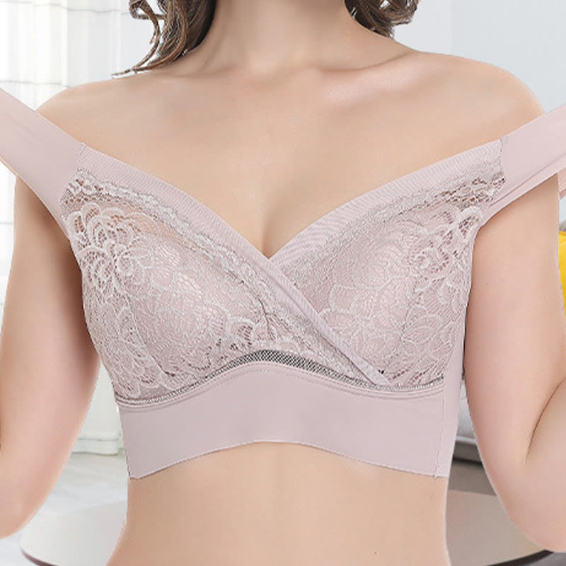 Soutien-gorge débardeur sans armatures en dentelle à bonnets fins