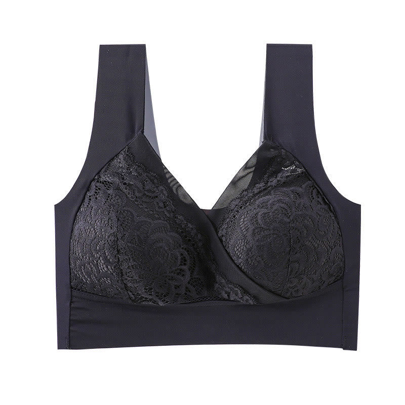 Soutien-gorge débardeur sans armatures en dentelle à bonnets fins