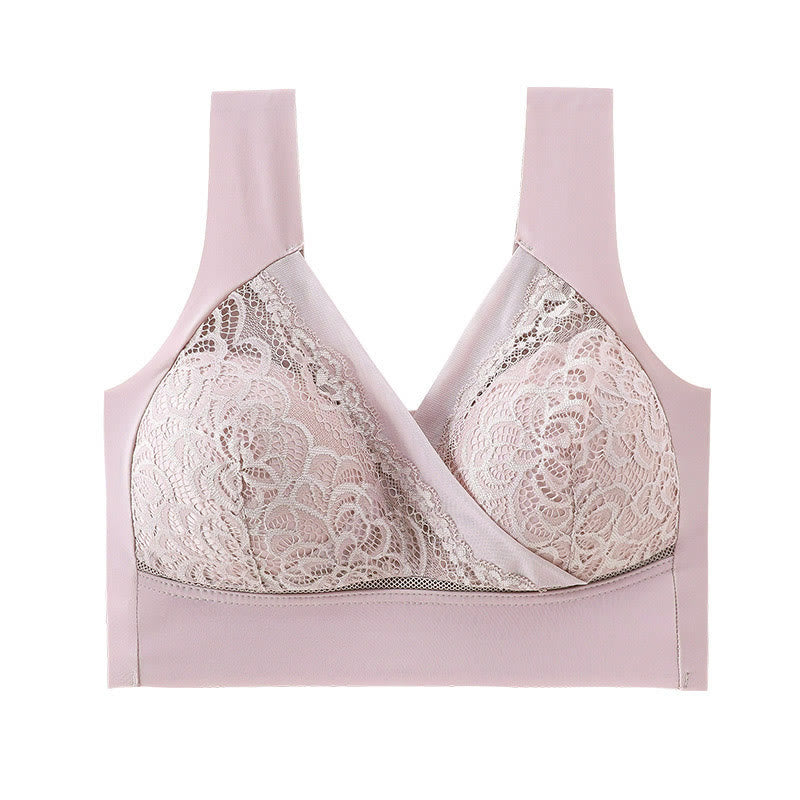 Soutien-gorge débardeur sans armatures en dentelle à bonnets fins