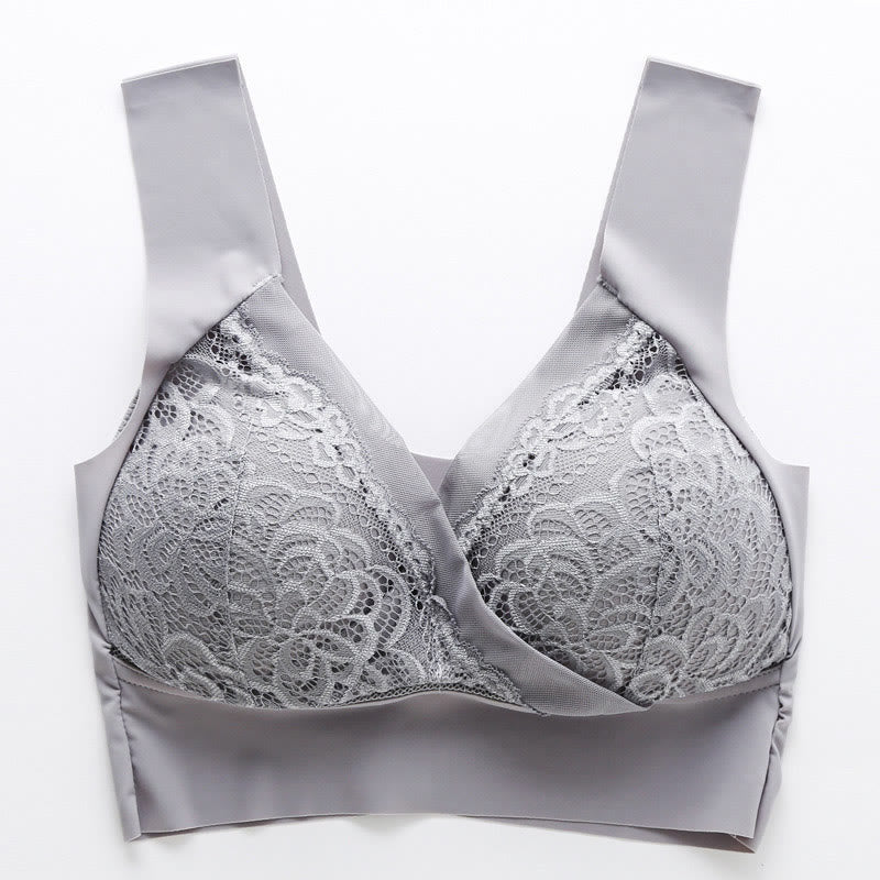 Soutien-gorge débardeur sans armatures en dentelle à bonnets fins