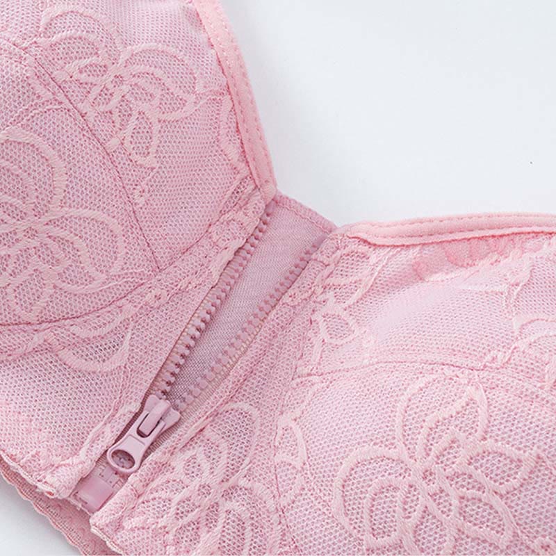 Soutien-gorge débardeur zippé en dentelle fine grande taille