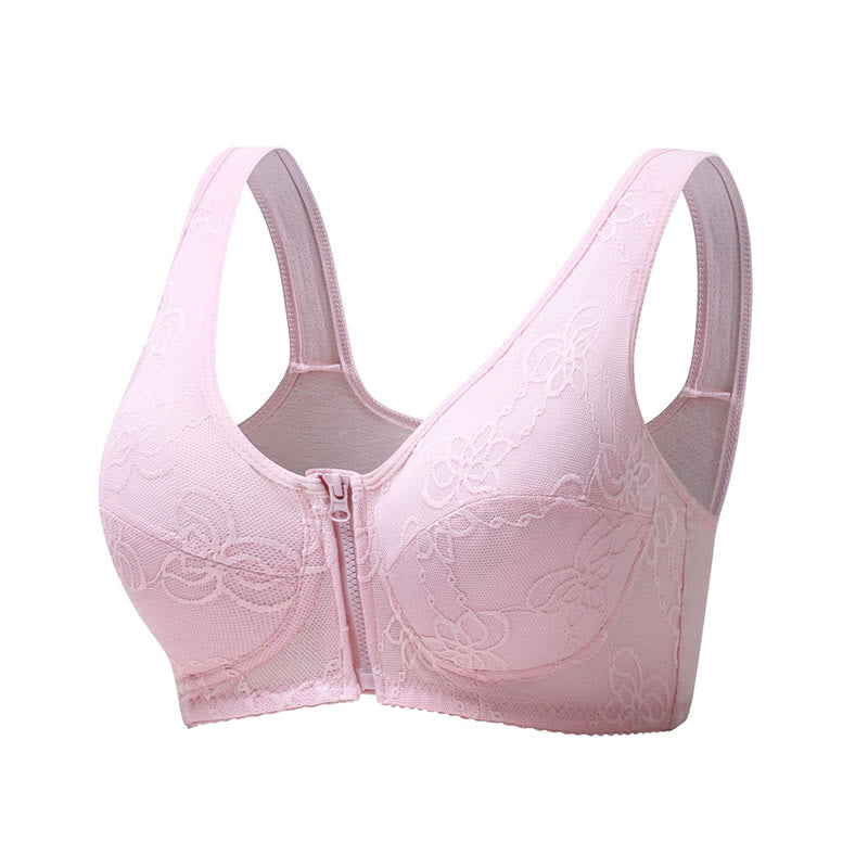 Soutien-gorge débardeur zippé en dentelle fine grande taille
