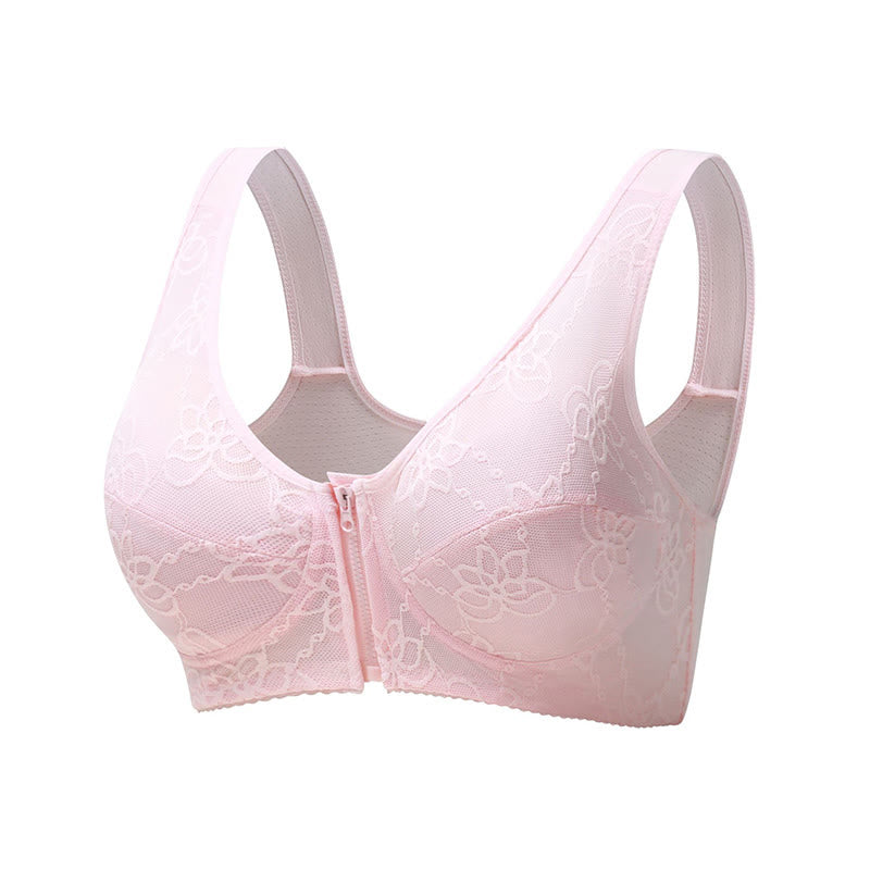 Soutien-gorge débardeur zippé en dentelle fine grande taille