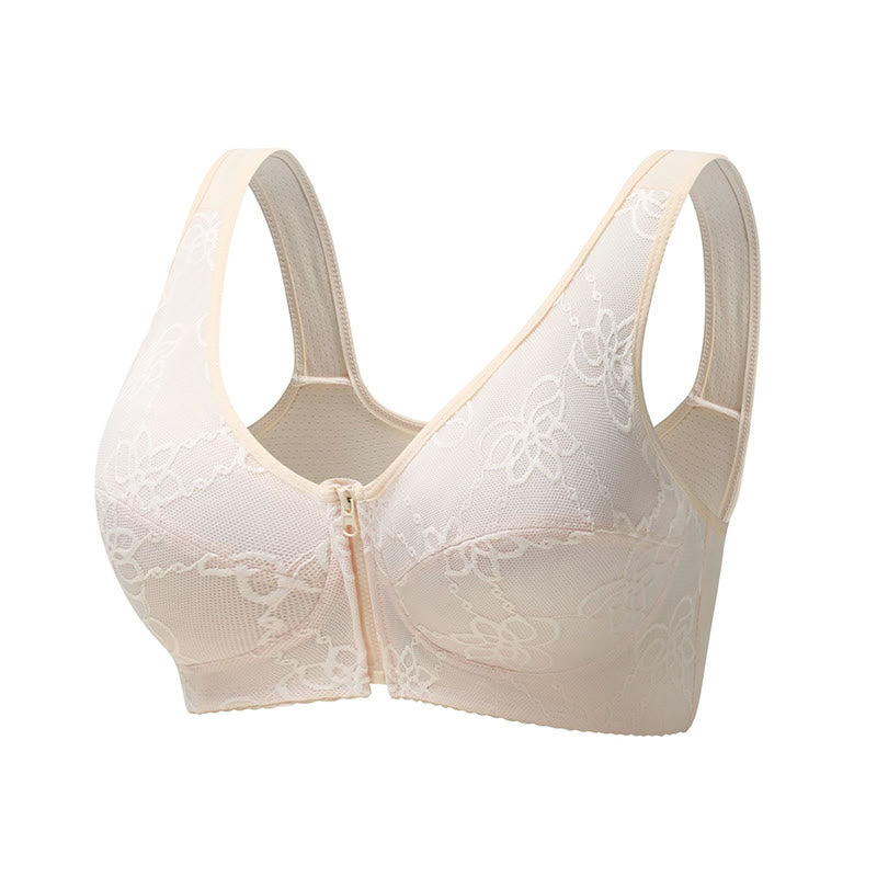 Soutien-gorge débardeur zippé en dentelle fine grande taille