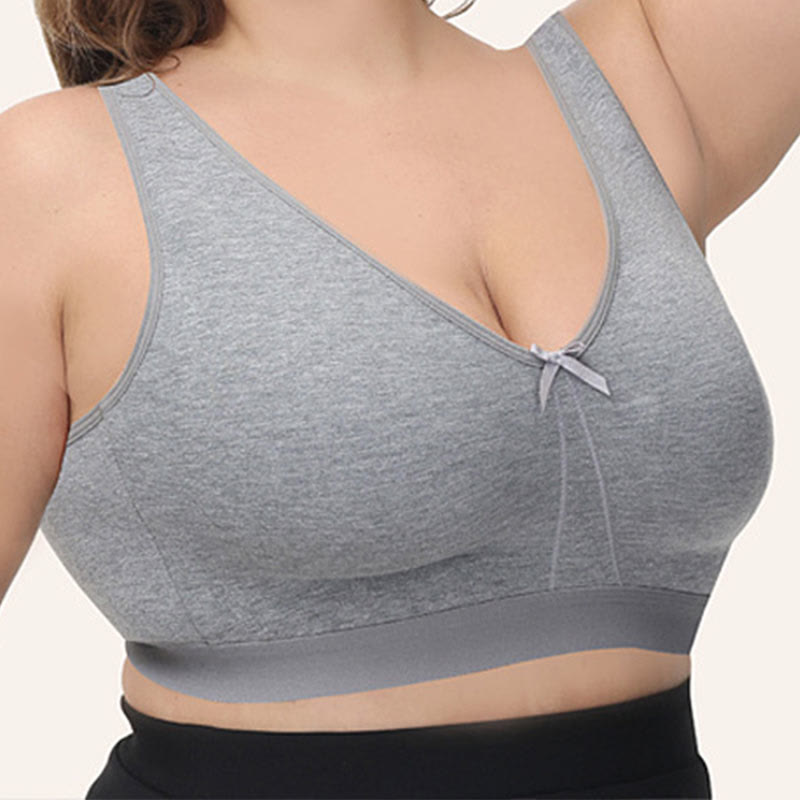 Soutien-gorge sans armatures en coton sans coutures grande taille