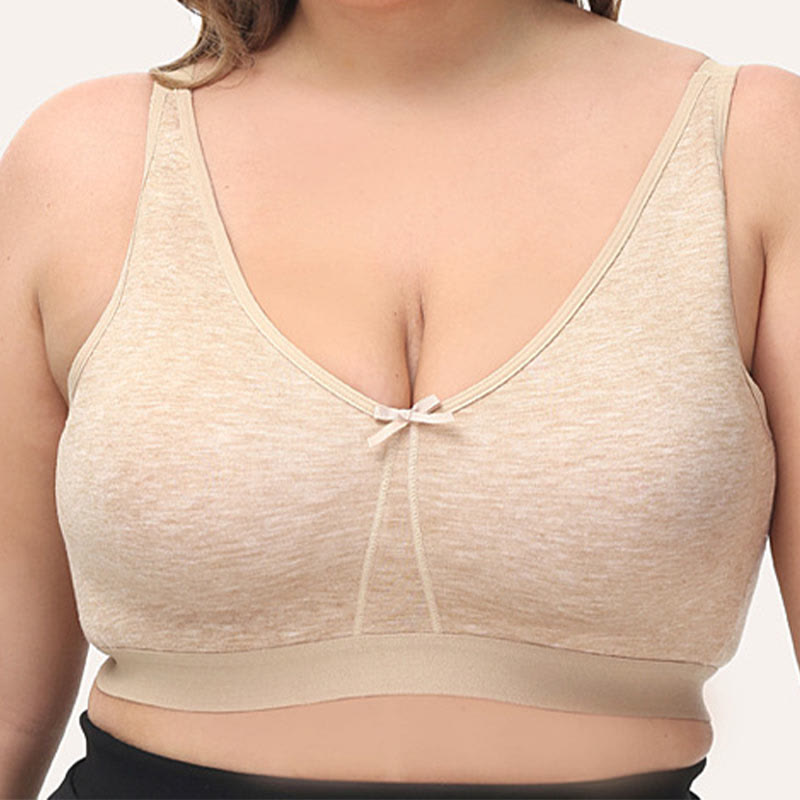 Soutien-gorge sans armatures en coton sans coutures grande taille