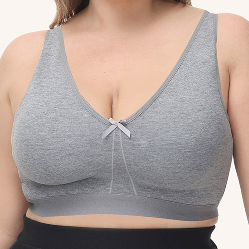 Soutien-gorge sans armatures en coton sans coutures grande taille