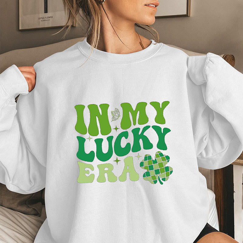 Sweat-shirt grande taille In My Lucky Era - Blanc - 3XL - image 4