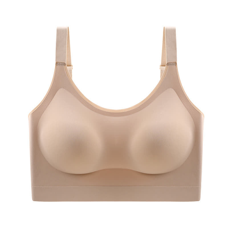 Soutien-gorge sans armatures grande taille à bretelles croisées dans le dos sans coutures