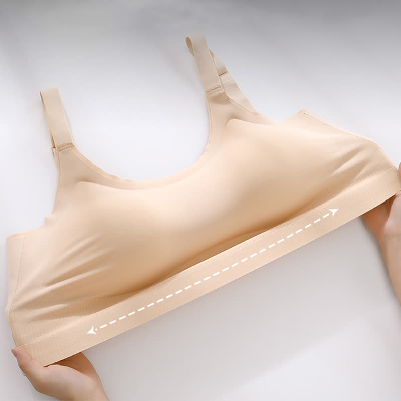 Soutien-gorge sans armatures grande taille à bretelles croisées dans le dos sans coutures