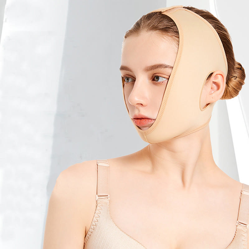 Coiffe post-opératoire en V pour modeler le visage