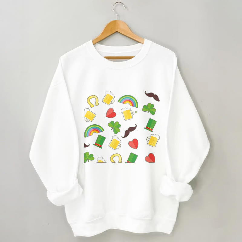 Sweat-shirt à bière arc-en-ciel grande taille - Blanc - 3XL - image 4