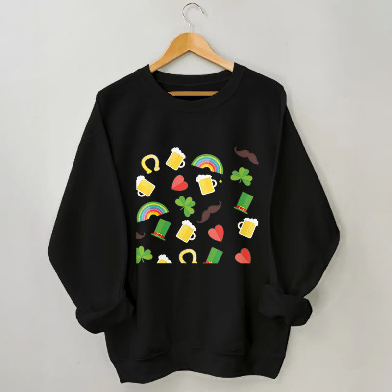Sweat-shirt à bière arc-en-ciel grande taille - Noir - 3XL - image 3