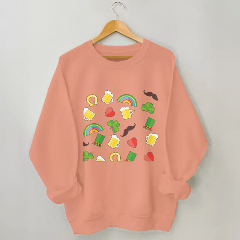 Sweat-shirt à bière arc-en-ciel grande taille - Orange - 3XL - image 5