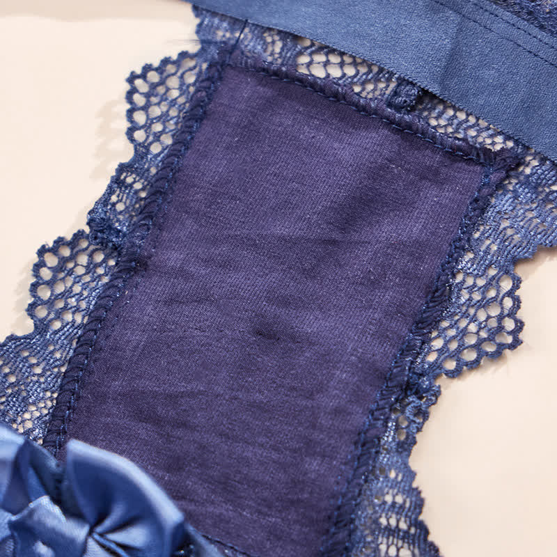 String sexy taille basse en dentelle avec nœud papillon (lot de 3)
