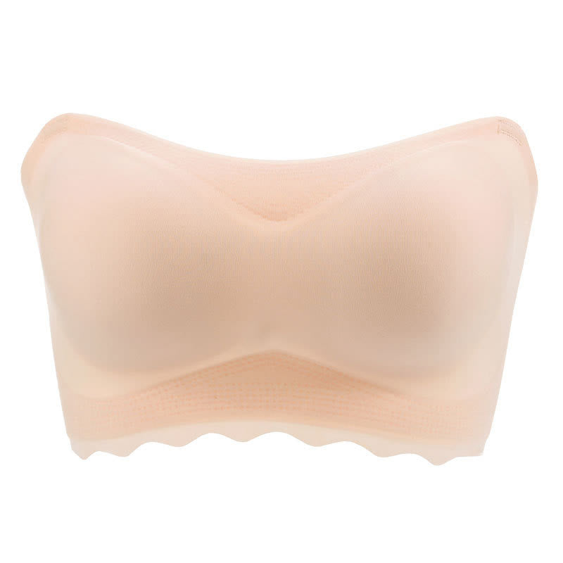 Soutien-gorge push-up sans bretelles grande taille, antidérapant et sans armatures