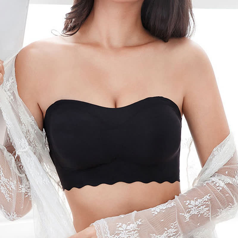 Soutien-gorge push-up sans bretelles grande taille, antidérapant et sans armatures