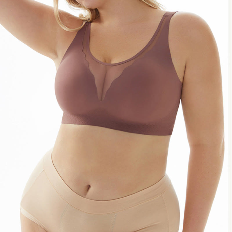 Soutien-gorge sans armatures grande taille en forme de U dans le dos