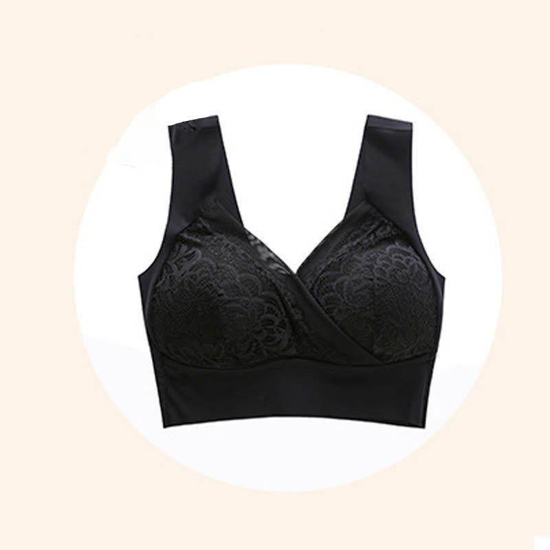 Soutien-gorge sans armatures en dentelle grande taille sans coutures