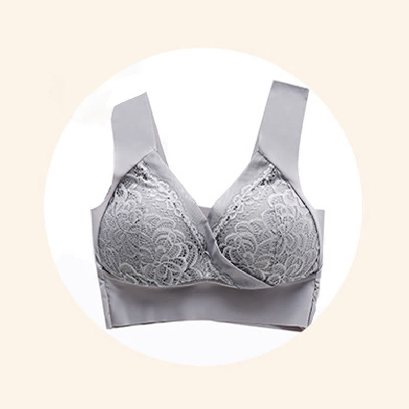 Soutien-gorge sans armatures en dentelle grande taille sans coutures